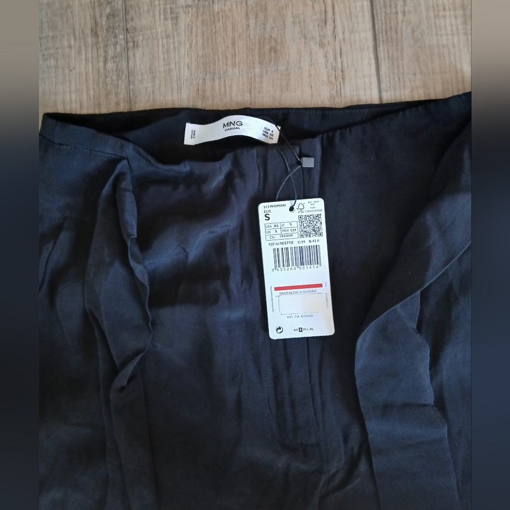 NWT Mango Women's Tie Waist Pants in Black, Size XS - Picture 6 of 11